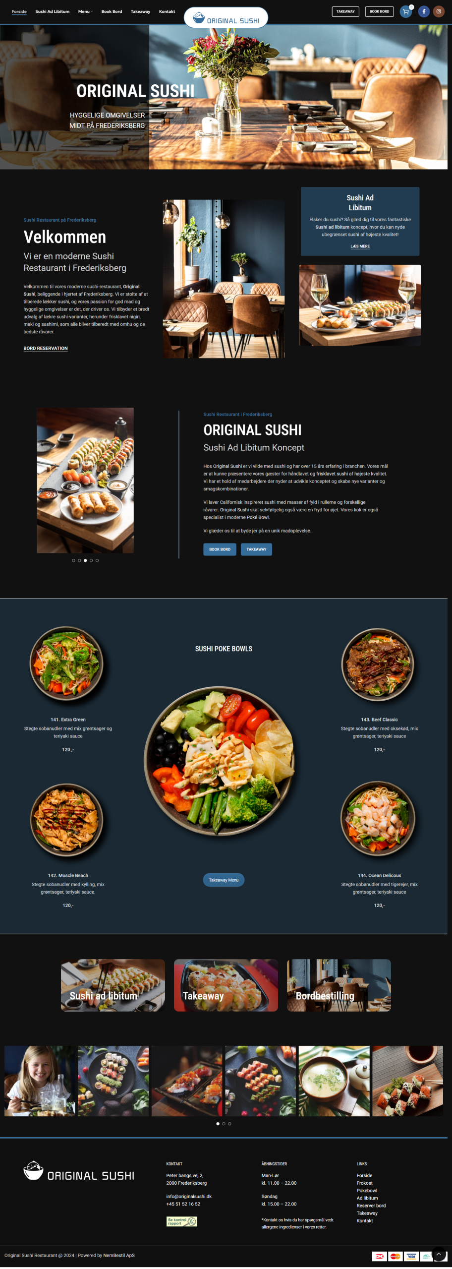 Hjemmesiden for Original Sushi Restaurant