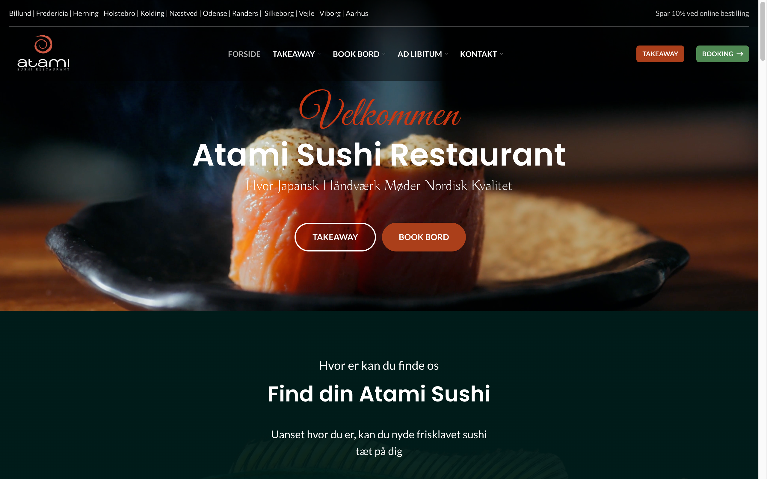 Atami Restaurants responsive hjemmeside