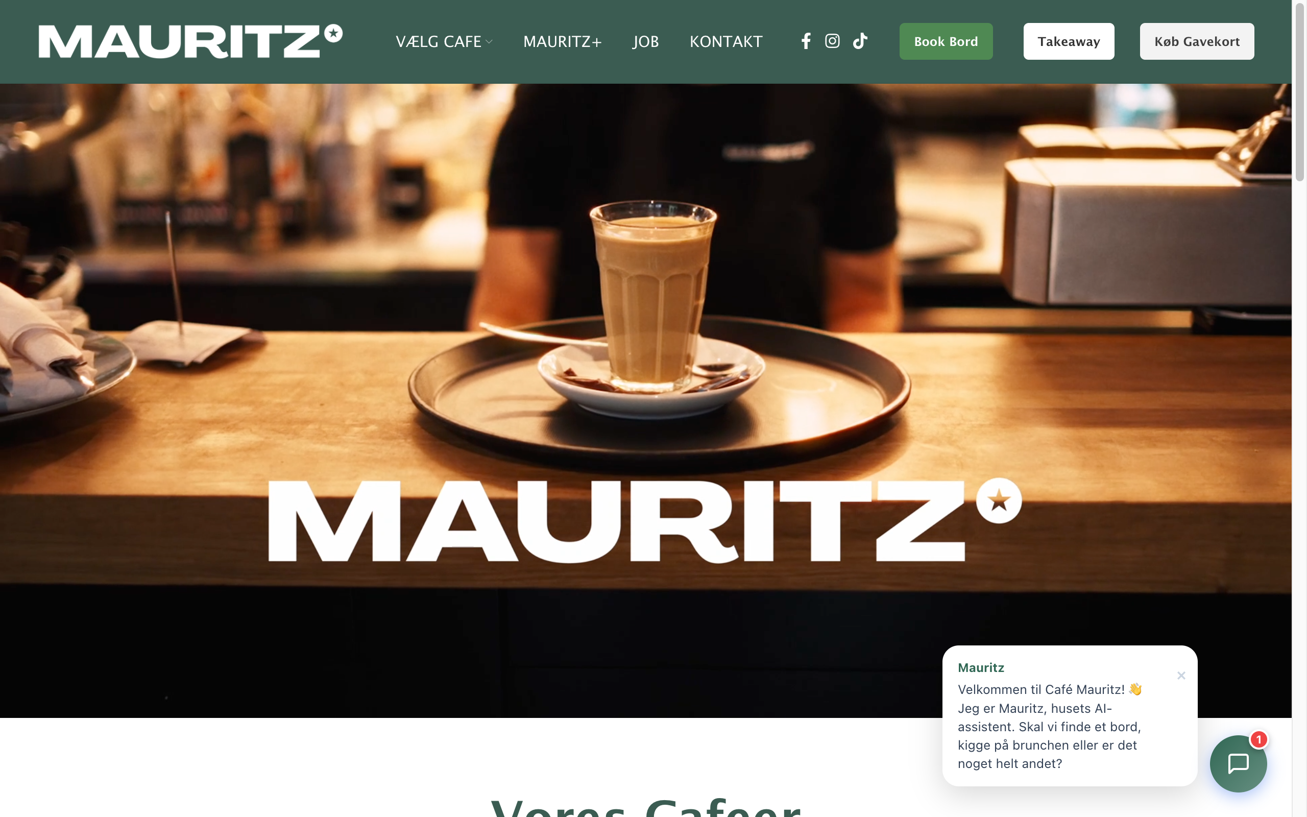 Café Mauritz responsive hjemmeside